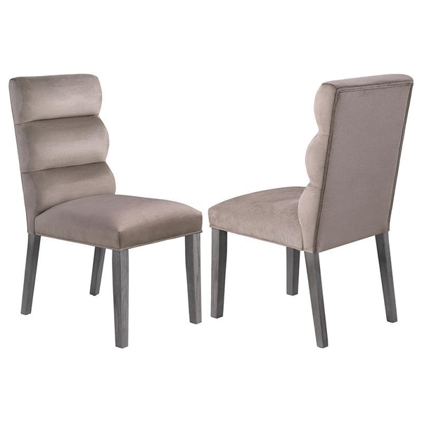 Carla Upholstered Dining Side Chair Stone (Set of 2) - 106684