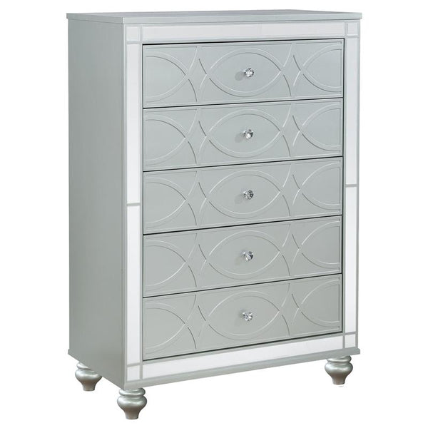 Gunnison 5-drawer Bedroom Chest Silver Metallic - 223215