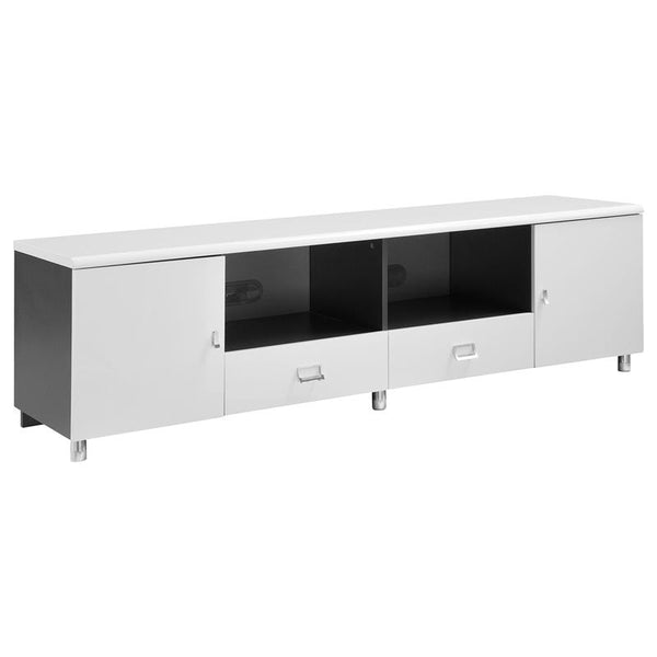 Burkett 2-door Engineered Wood 71" TV Stand White High Gloss - 700910