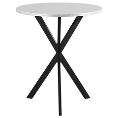 Kenzo Round Metal Top Bar Table Silver and Sandy Black - 182861