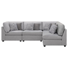 Cambria 4-piece Upholstered Modular Sectional Sofa Grey - 551511-S4B