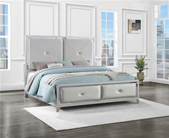 Larue Wood Eastern King Panel Bed Silver - 224491KE