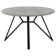 Neil Round Wood Top Dining Table Concrete and Black - 193801
