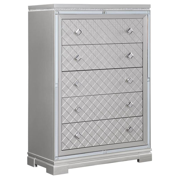 Eleanor 5-drawer Bedroom Chest Metallic Mercury - 223465
