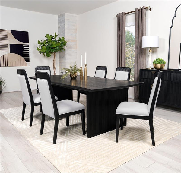 Brookmead 7-piece Rectangular Dining Set with 18" Removable Extension Leaf Black - 108231-S7