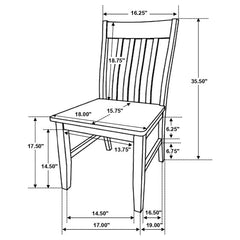 Kirby Slat Back Side Chair (Set of 2) Natural and Rustic Off White - 192692
