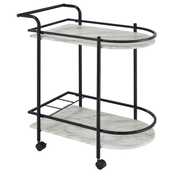 Desiree 2-tier Bar Cart with Casters Black - 181376