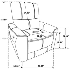 Greenfield Upholstered Power Recliner Chair Saddle Brown - 610266P