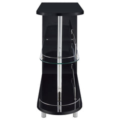 Adolfo 3-tier Bar Table Glossy Black and Clear - 101063