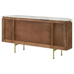 Ortega 4-door Marble Top Dining Sideboard Server White and Natural - 105145