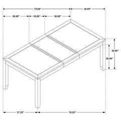 Elodie 7-piece Dining Table Set with Extension Leaf Grey and Black - 121221-S7