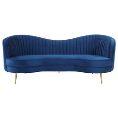 Sophia Upholstered Channel Tufted Sofa Blue - 506861
