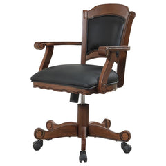 Turk Game Chair with Casters Black and Tobacco - 100872