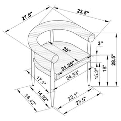 Camden 5-piece Round Dining Table Set Black and Cream - 105780-S5