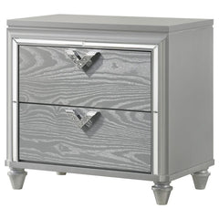 Veronica 2-drawer Nightstand Light Silver - 224722