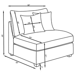 Cambria 6-piece Upholstered Modular Sectional Sofa Grey - 551511-SET