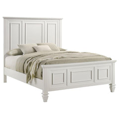 Sandy Beach Wood Eastern King Panel Bed Cream White - 201301KE