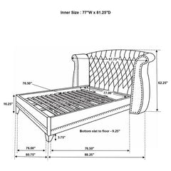 Barzini Upholstered Eastern King Wingback Bed White - 300843KE