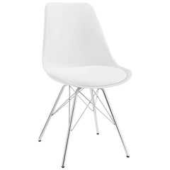 Lowry 5-piece Round Dining Set Tulip Table with Eiffel Chairs White - 105261-S5W