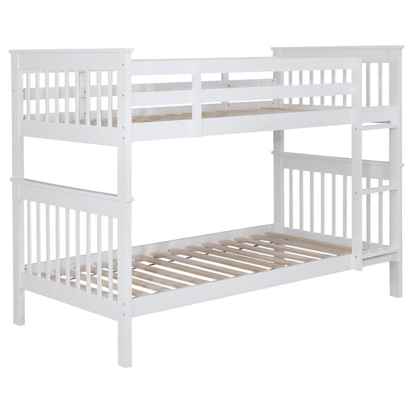 Chapman Wood Twin Over Twin Bunk Bed White - 460244N