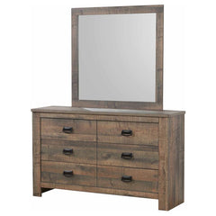 Frederick 6-drawer Dresser with Mirror Weathered Oak - 222963M