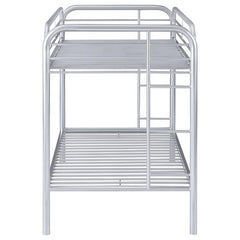 Morgan Metal Twin Over Twin Bunk Bed Silver - 2256V