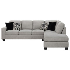 Whitson Upholstered Track Arm Sectional Chaise Sofa Stone - 509766