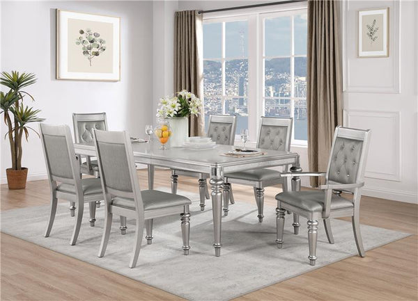 Bling Game Dining Room Set Metallic Platinum - 106471-S7