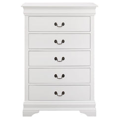 Louis Philippe 5-drawer Chest White - 204695