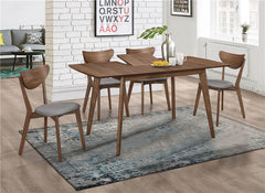 Alfredo Dining Room Set Natural Walnut and Grey - 108080-S5