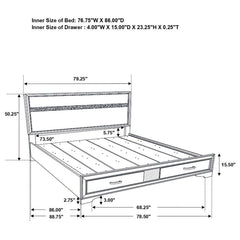 Miranda Wood California King Storage Panel Bed White - 205111KW