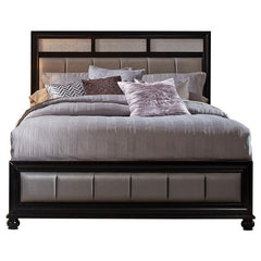 Barzini Wood Eastern King Panel Bed Black - 200891KE