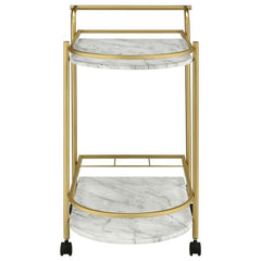 Desiree 2-tier Bar Cart with Casters Gold - 181377
