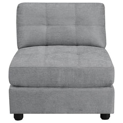 Claude Tufted Cushion Back Armless Chair Dove - 551004