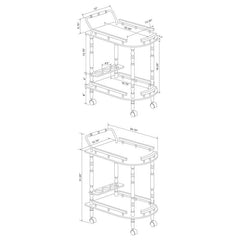 Palmer 2-tier Rectangular Wood Bar Cart Merlot - 3512