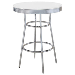Retro Round 30-inch 1950's Bistro Pub Height Bar Table White - 2300