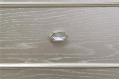 Evangeline 4-drawer Sideboard Server with Faux Diamond Trim Silver Oak - 107555