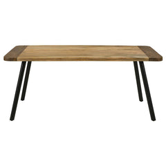 Maverick Rectangular Tapered Legs Dining Table Natural Mango and Black - 123041
