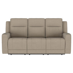 Brentwood 2-piece Upholstered Reclining Sofa Set Taupe - 610281-S2