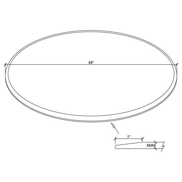 48" 6mm Round Glass Table Top Clear - CB48RD-6