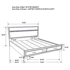 Miranda 4-piece California King Bedroom Set Black - 206361KW-S4