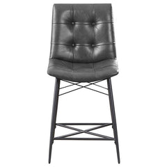 Aiken Upholstered Tufted Counter Height Stools Grey (Set of 2) - 107859