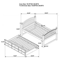 Norwood 3-drawer Twin Bed with Captains Trundle Chestnut - 400381T