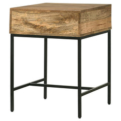 Stephie Rectangular Side End Table with Storage Honey Brown - 704697