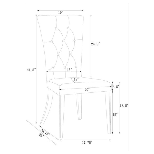 Kerwin 7-piece Dining Room Set White and Chrome - 111101-S7W