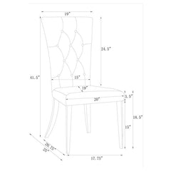 Kerwin 7-piece Dining Room Set White and Chrome - 111101-S7W