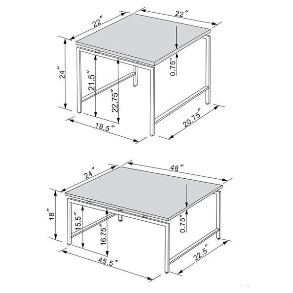 Clark 3-piece Faux Marble Top Coffee Table Set White - 708153