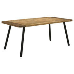Maverick Rectangular Tapered Legs Dining Table Natural Mango and Black - 123041
