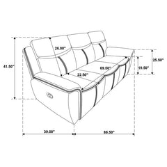 Sloane 3-piece Upholstered Reclining Sofa Set Blue - 610271-S3