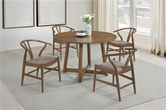 Dinah Danish Y-Shaped Back Wishbone Dining Side Chair Walnut and Brown (Set of 2) - 108472